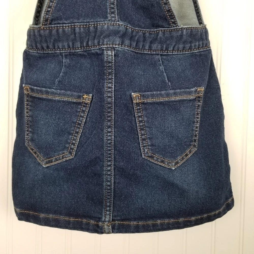Denim Bib Pinafore Dress Skirtall Gap Kids Small 6/7 Regular Blue Button Front